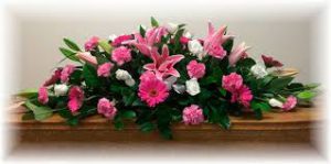 All pink casket sheaf gallery